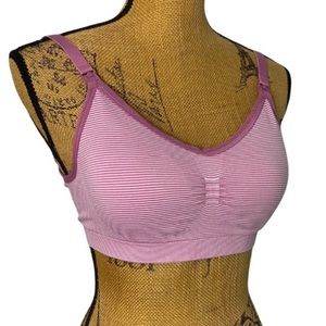 NWOT Kathy Maternity and Nursing Pink Striped Casual Padded Bra S